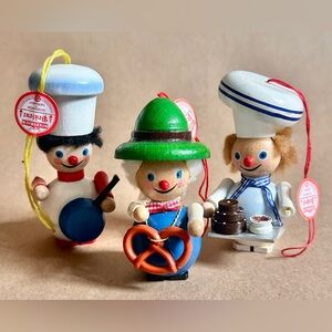 Steinbach Vintage Wood Handcrafted Christmas Ornaments Chef Baker Pretzel Maker